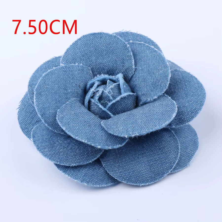 Blaues Denim-DIY-Blumen-Set mit Spitzenbesatz für Kleidung und Scrapbooking - Bild 1