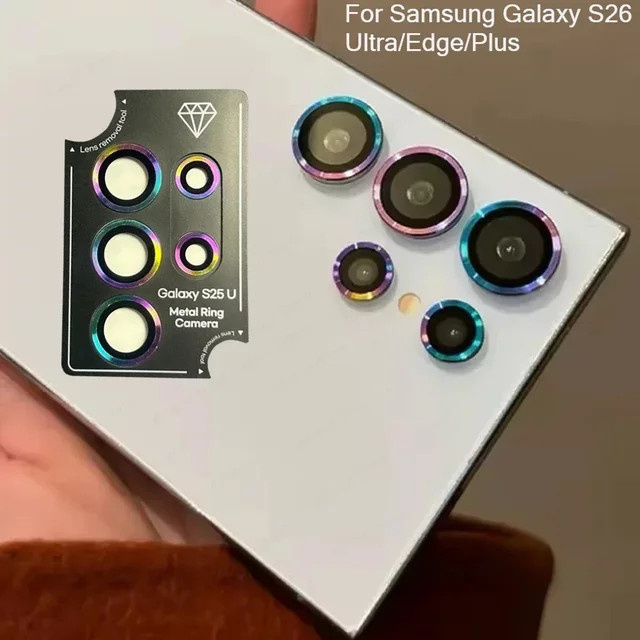 Objektivschutz aus gehärtetem Glas und Legierungsring für Samsung Galaxy S26 S25 Edge S24 Ultra Plus FE in Multicolour - Bild 1