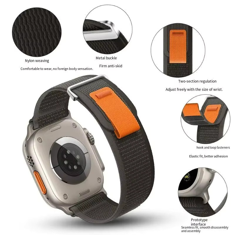 Nylonarmband, Schwarz, Unisex - Bild 2
