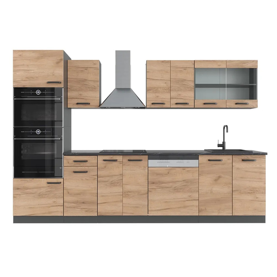Vicco R-Line Küchenzeile Einbauküche in Eiche und Anthrazit mit 300 cm Breite - Bild 3