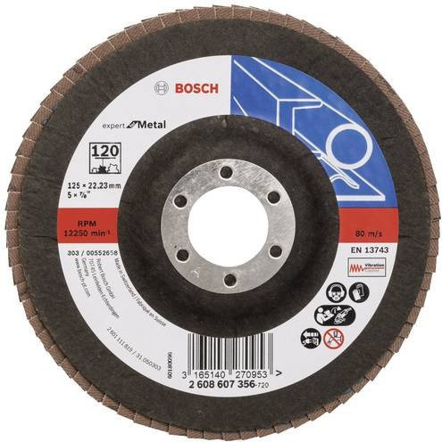 Bosch Expert Fächerschleifscheibe für Metall, Durchmesser: 125 mm, Körnung: 120, Farbe: Braun - Bild 1