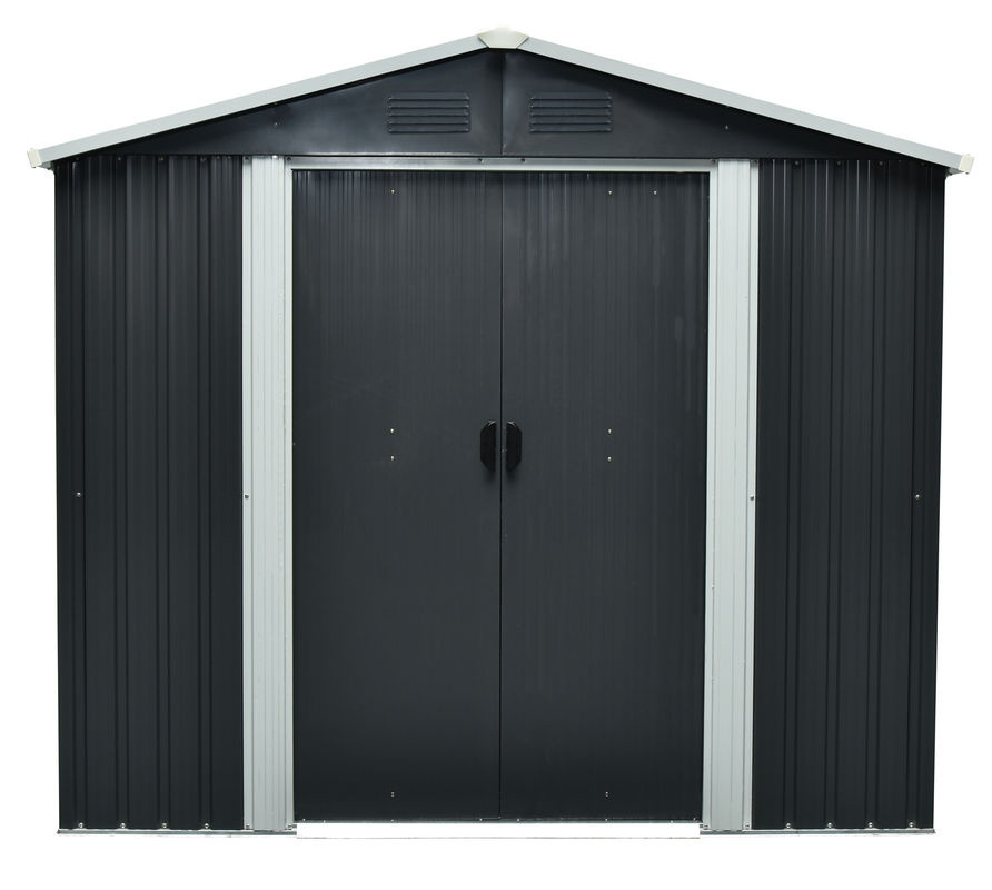 Pergart Gerätehaus Dresden II 106 aus Metall in Grau mit Satteldach und Schiebetür, B/T/H: 301 x 174 x 214 cm - Bild 2