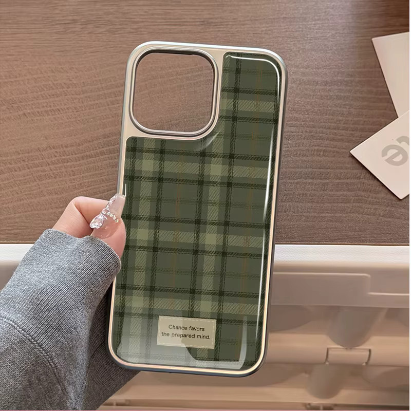DecoPhone Sturzsichere Epoxy-Handyhülle mit grünem Karomuster für iPhone 11 bis iPhone 17 Pro Max AIR PLUS - Bild 3