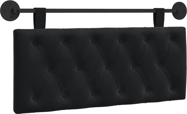 vidaXL Wandmontiertes Polsterpaneel aus Samt in Schwarz, B/H/T: 110 x 55 x 7 cm - Bild 1