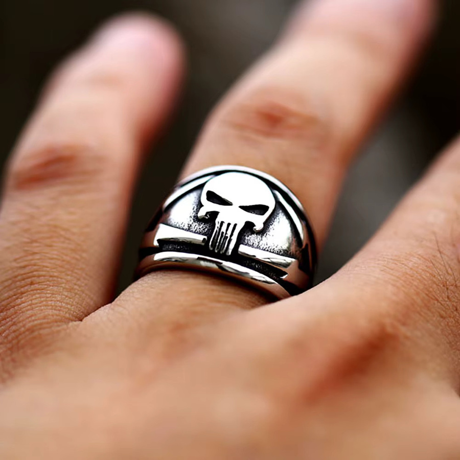 NORTHMAN Ring, Edelstahl, Schädel Maske, Silber, Herren - Bild 3