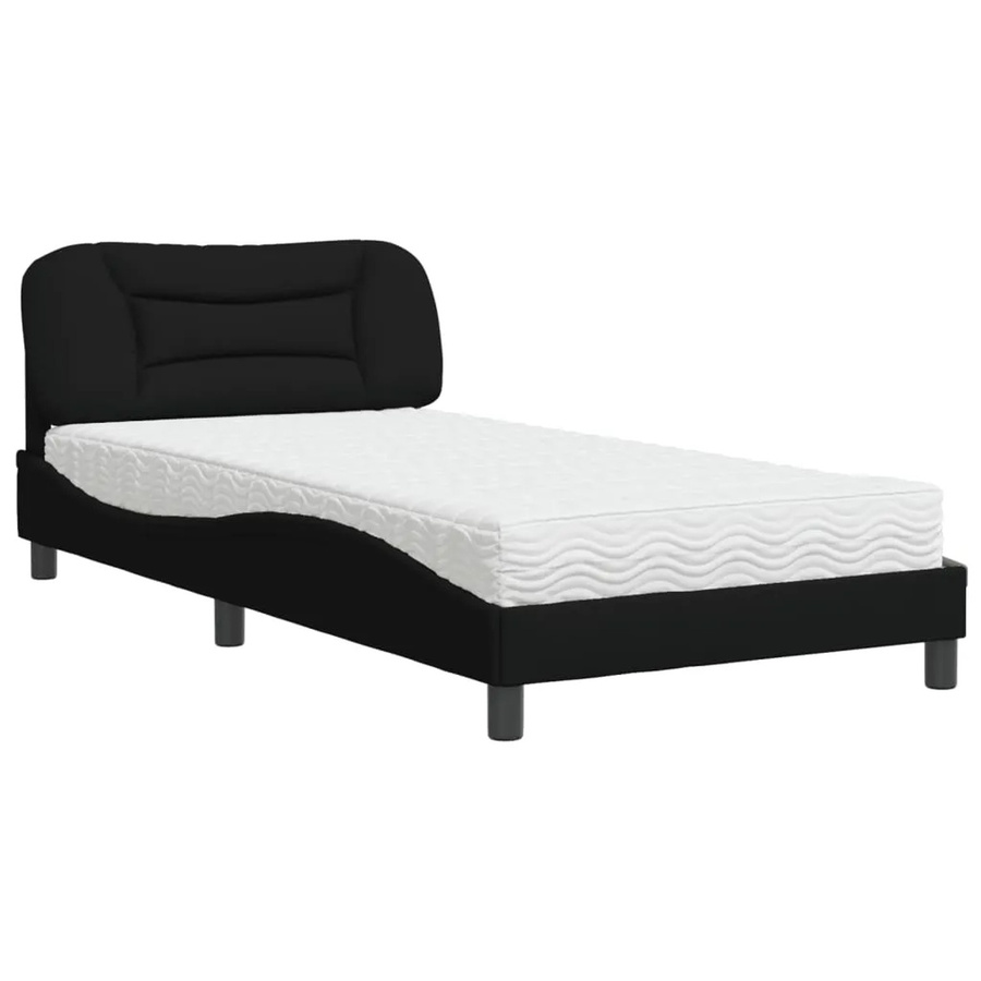 vidaXL Bett Hvar mit Matratze Schwarz B/T/H: 100 x 200 cm - Bild 2