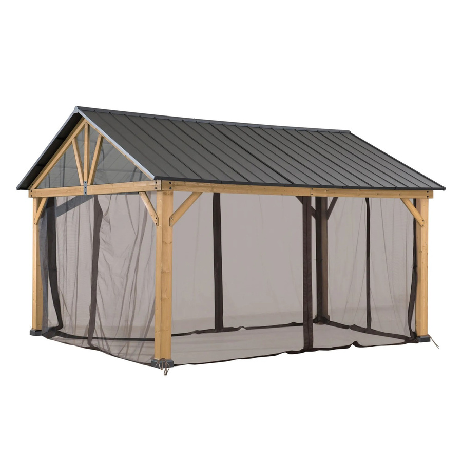 Sunjoy Gazebo Netz für Zedernholz Pavillon in Khaki, B/T: 335 x 399 cm - Bild 2