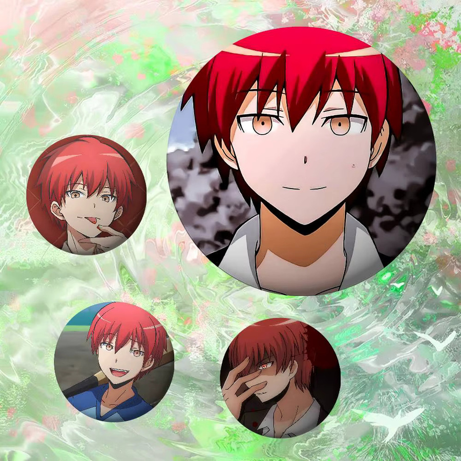 Brosche Anime Cartoon Karma Akabane, Rund, Unisex - Bild 5