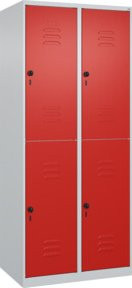 C+P Doppelstock-Spind Classic PLUS mit 2 Abteilen, Farbe Verkehrsrot, H x B x T: 185 x 80 x 50 cm - Bild 1