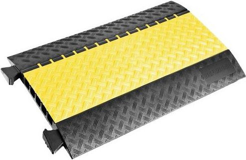 Adam Hall DEFENDER Kabelbrücke 85300LUX aus Polyurethan Schwarz/Gelb mit 5 Kanälen, Länge: 87 cm - Bild 1