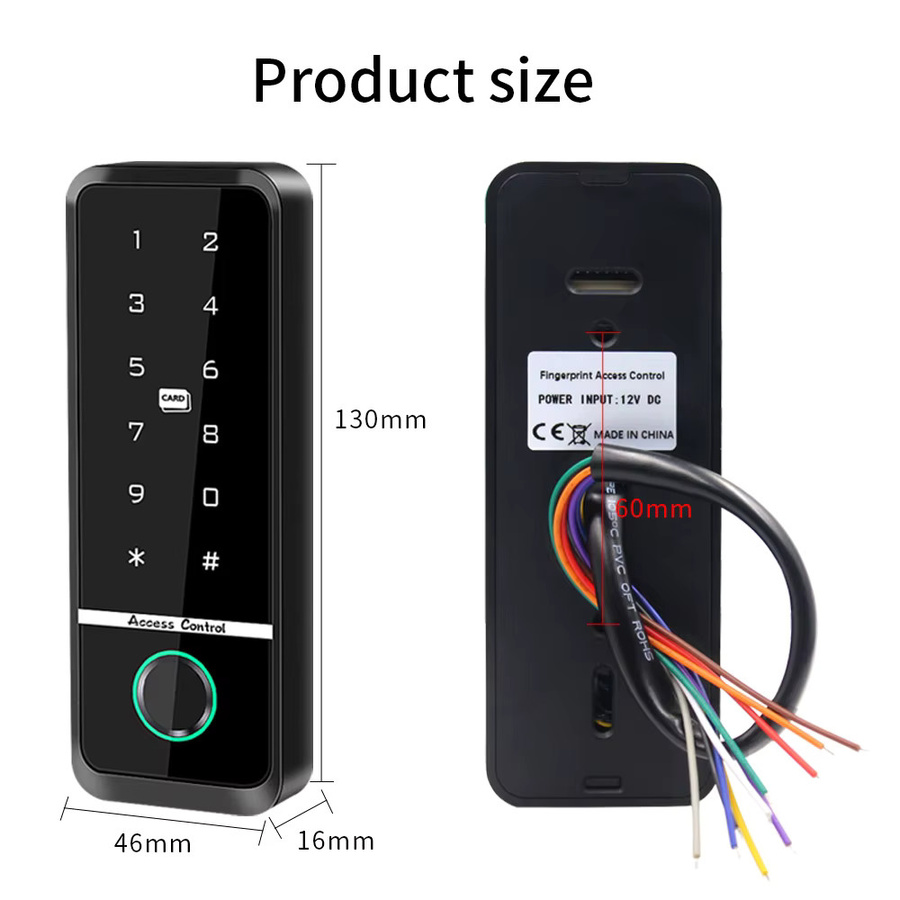 LUCKING DOOR Outdoor Zugangskontroll-Tastatursystem-Kit in Schwarz mit RFID, NFC und wasserdichter Funktion für Magnetschloss oder Schlagschloss - Bild 4