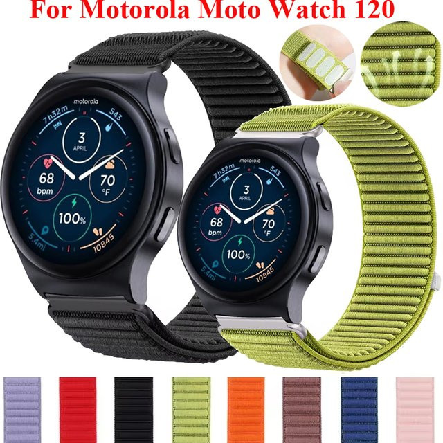 Motorola Uhrenarmband, Nylon, Schwarz, 18 mm 20 mm 22 mm - Bild 1
