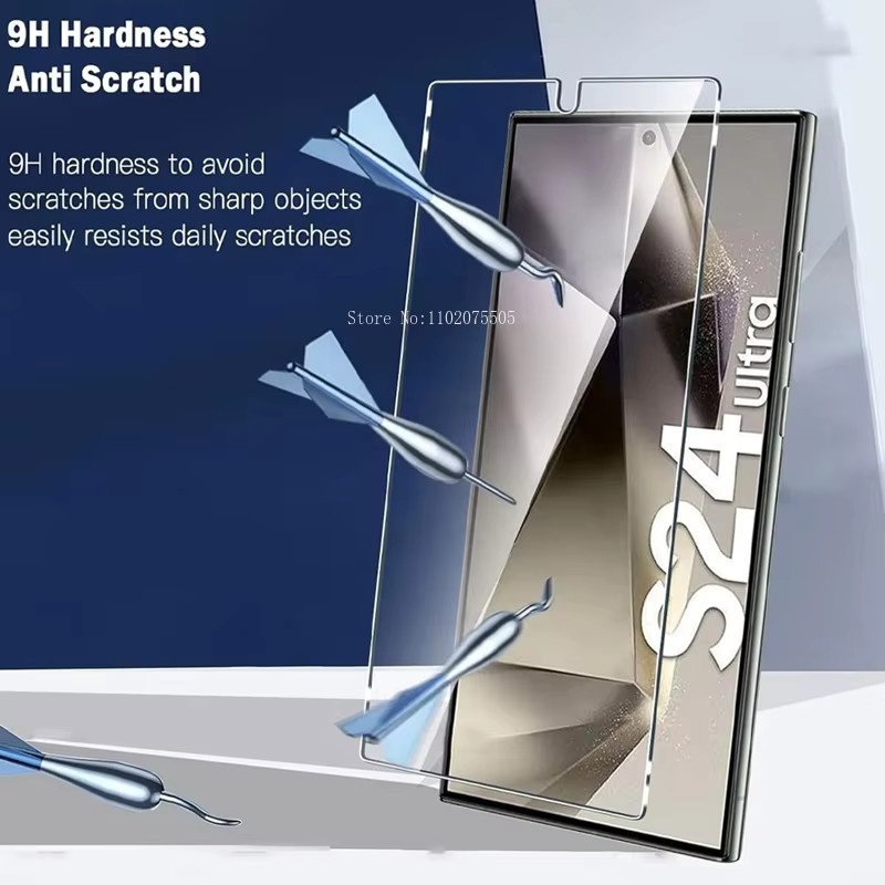 4er-Pack gehärtetes Schutzglas für Samsung Galaxy S24 Ultra, S24+ und S24 Plus, transparent, kompatibel mit Fingerabdruck-Entsperrung - Bild 2