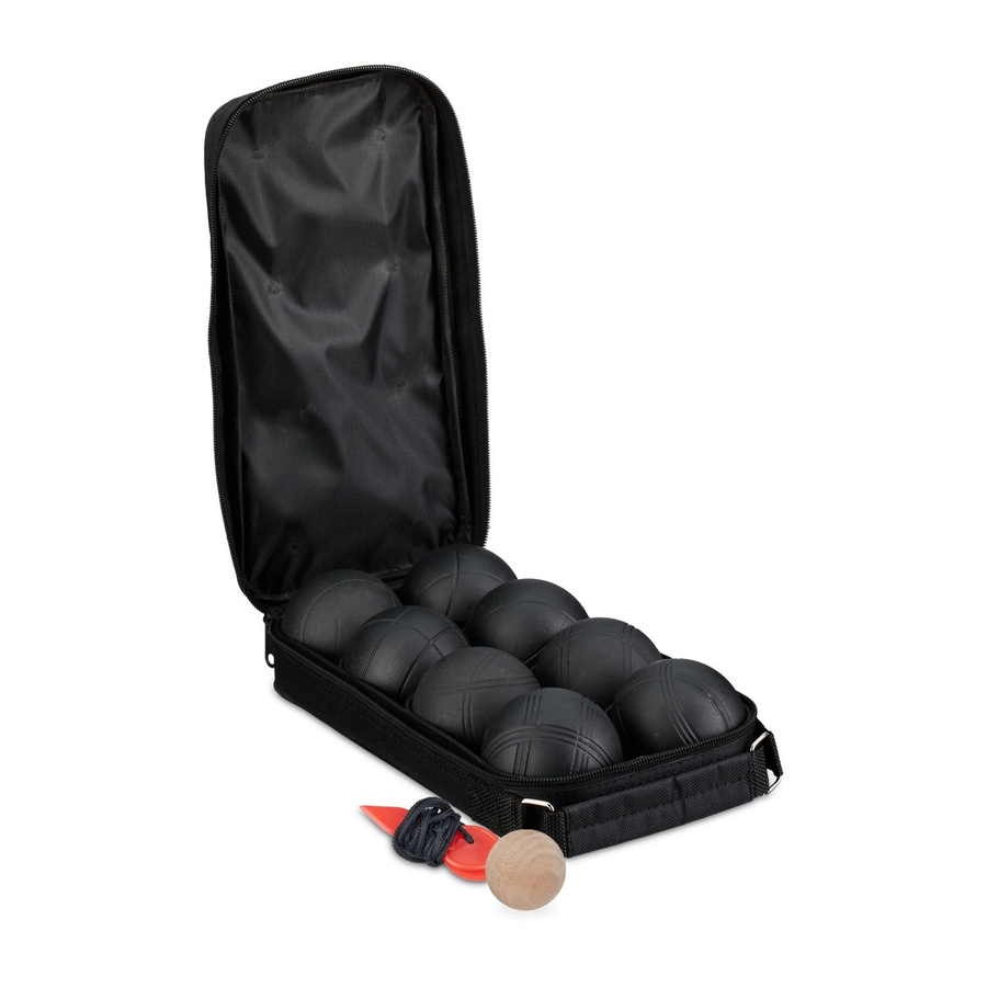 Relaxdays Boule-Kugeln 8er Set Stahl Schwarz mit Tragetasche und Abstandsmesser - Bild 2
