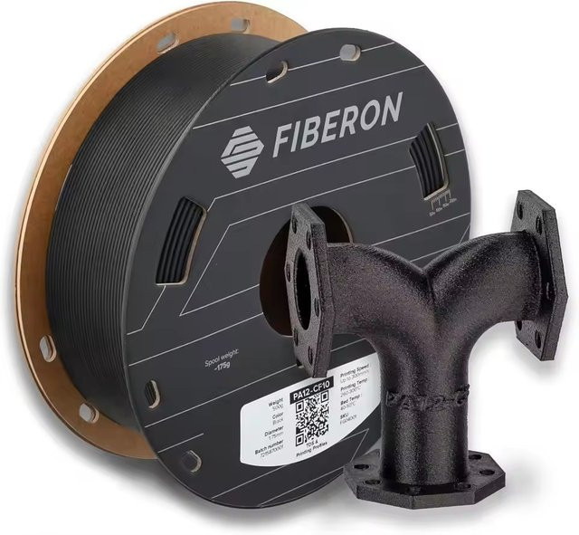 Polymaker Fiberon PA12-CF10 Nylon Filament mit 10% Kohlefaser, 1,75mm, Schwarz, 0,5kg - Bild 1