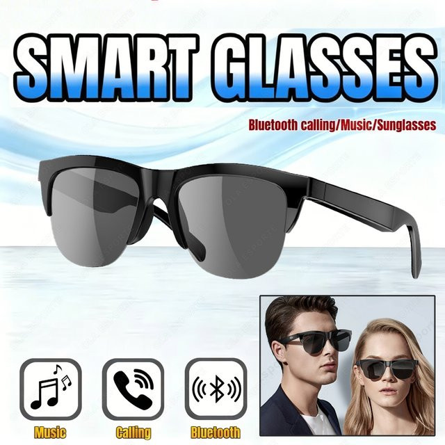 Ola Esporte Smart-Brille mit Bluetooth, Sprachsteuerung und Musikwiedergabe, Polarisierte Sonnenbrille mit UV-Schutz, Schwarz - Bild 1