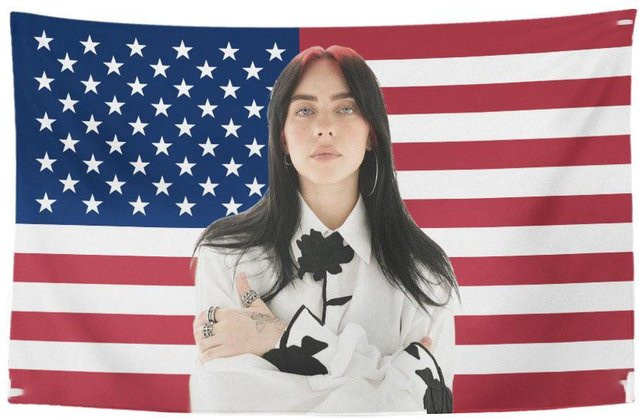 Wandteppich JMG Household Supplies im Billie Eilish Stil, moderner Grafikdruck in Multicolour, B/H: 60 x 90 cm - Bild 1