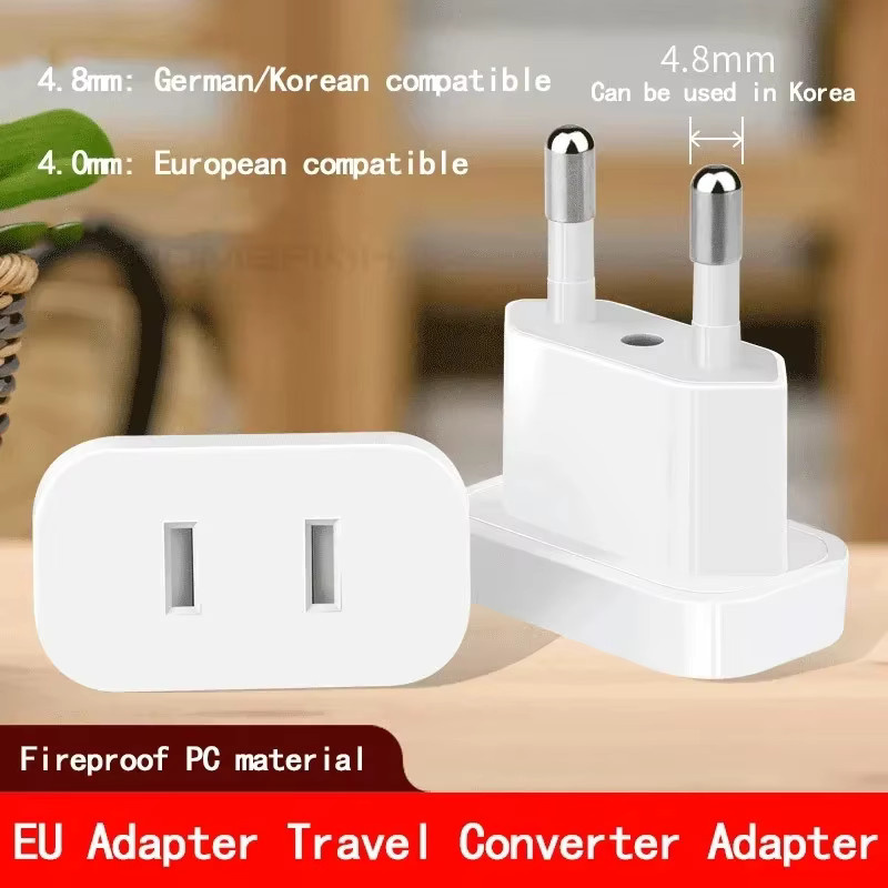 HOMEFISH Reiseadapter US zu EU Netzstecker-Konverter in Schwarz oder Weiß - Bild 3