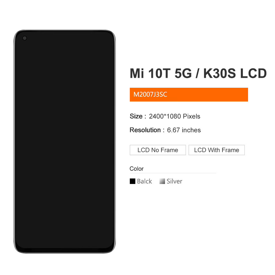 Xiaomi LCD Display Touchscreen Digitizer Montage Ersatzteil für Mi 10T Mi10T Pro und Redmi K30S in Schwarz, 6,67 Zoll - Bild 2