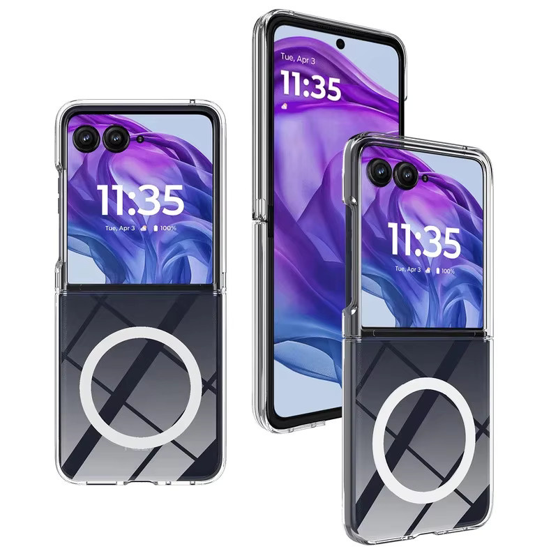 Transparente Magnet-Schutzhülle aus Hart-PC für dein Motorola Moto Razr Ultra (Modelle 2024, 2025, 2026) mit Anti-Sturz-Funktion - Bild 2