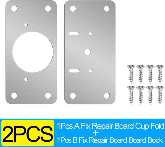 20-teiliges Reparaturplatten-Set für Schrankscharniere aus Edelstahl in Silber von Household supplies MH - Bild 1