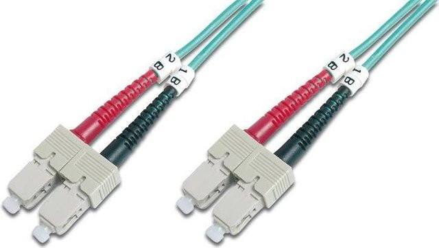 ACT LSZH Multimode OM4 Glasfaser-Patchkabel Duplex mit SC-Steckern, 30 Meter, Blau/Mehrfarbig - Bild 1