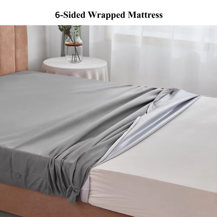 Anqianny Wasserdichter Matratzenbezug mit Reißverschluss, 6-seitig geschlossen und staubdicht, Farbe: Weiß, B/T/H: 90 x 200 x 30 cm - Bild 2