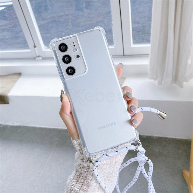 Samsung Schutzhülle mit Lanyard-Kordel und transparentem Case für Galaxy S24 S23 S22 S21 S20 Ultra FE S10 Plus - Bild 1