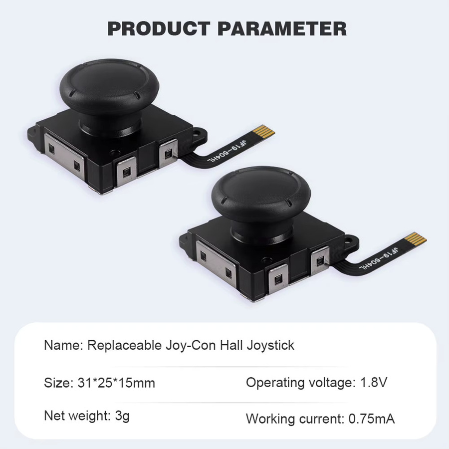 Viesrita Hall-Effekt Joystick Ersatzteil Set für Nintendo Switch JoyCon, Schalter Lite und Schalter OLED, 3D Analog Stick Sensor Potentiometer Modul, Schwarz, 1/2 Stück - Bild 6