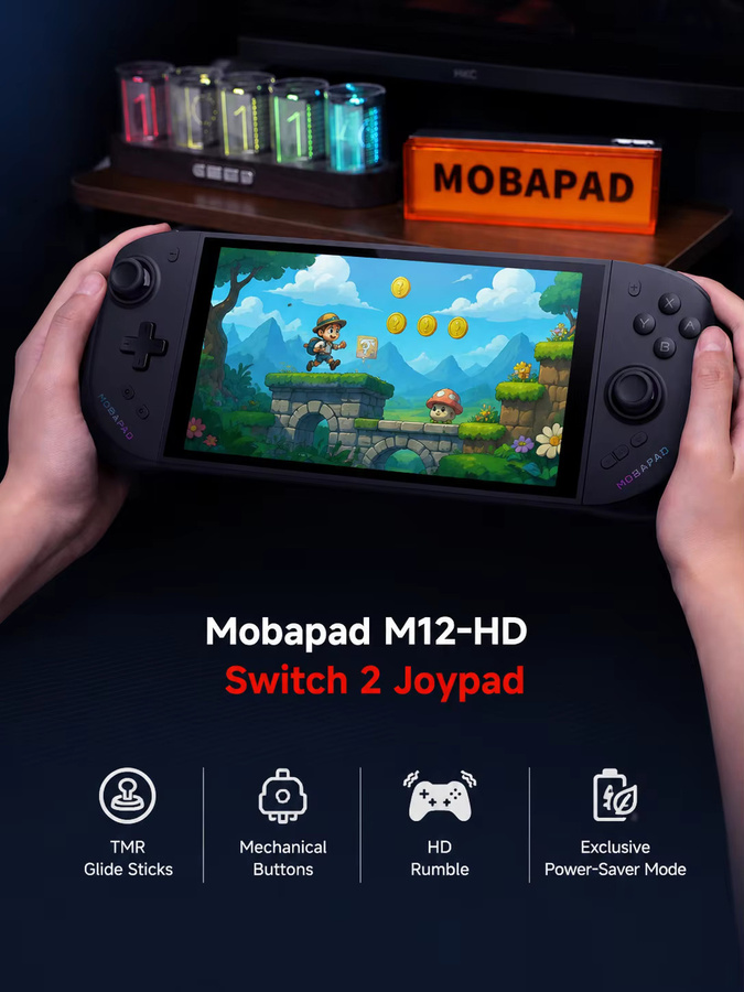 MOBAPAD M12 HD / M12 S Joypad für Nintendo Switch mit TMR Joystick, HD Vibration, mechanischen Tasten und Remap Makro in Schwarz oder Grau - Bild 3