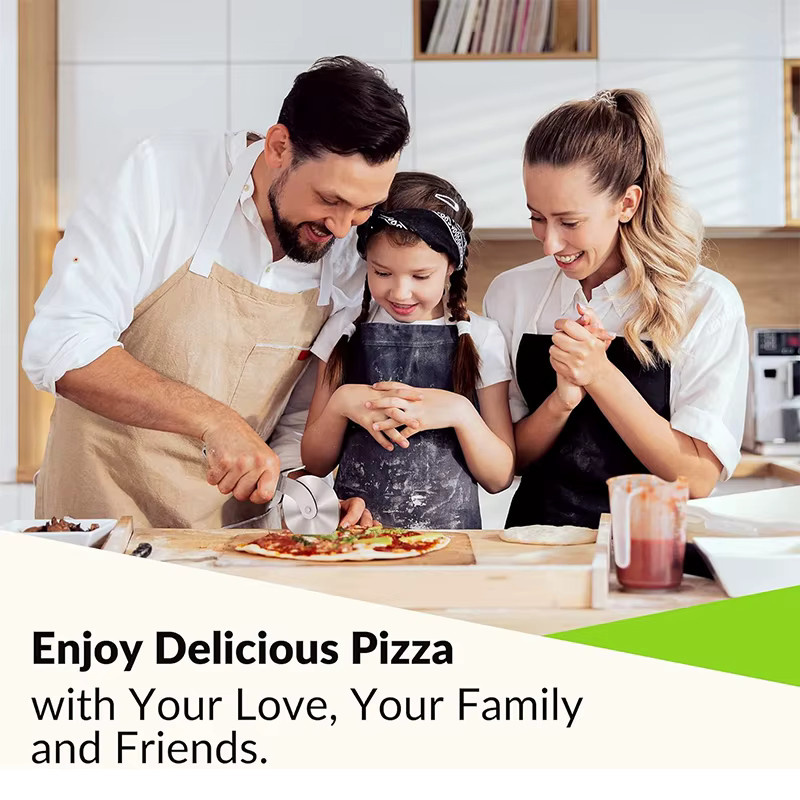 Premium Pizzaschneider JT542 aus Edelstahl in Silber mit superscharfem Rad und rutschfestem Griff - Bild 3