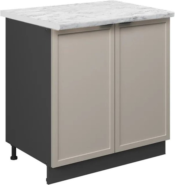 Vicco Spülenunterschrank Fame-Line in Anthrazit, Grau und Beige mit Marmor-Arbeitsplatte, Breite: 80 cm - Bild 2