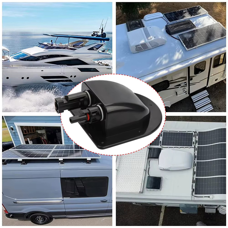 Wasserdichte Photovoltaik Junction Box mit Doppel-Loch für Solar Panels und Kabelstecker in Schwarz - Bild 6