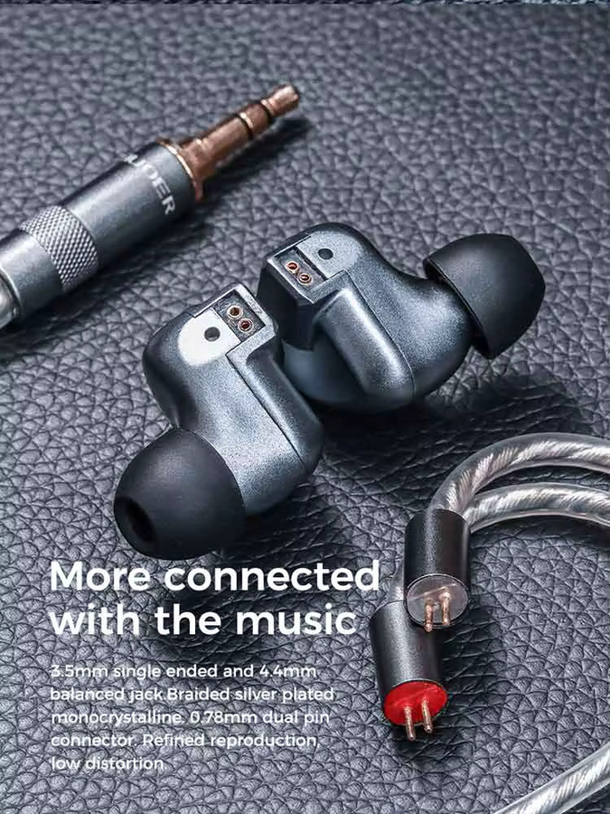 LETSHUOER S12 In-Ear HiFi-Kopfhörer mit 14,8mm Planar-Magnet-Treiber, kabelgebundene Monitore für Gaming in Grau - Bild 4