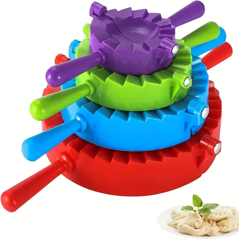 4-teiliges Teigtaschen-Set Pierogi-Maker und Ravioli-Former aus Kunststoff in Multicolor - Bild 3