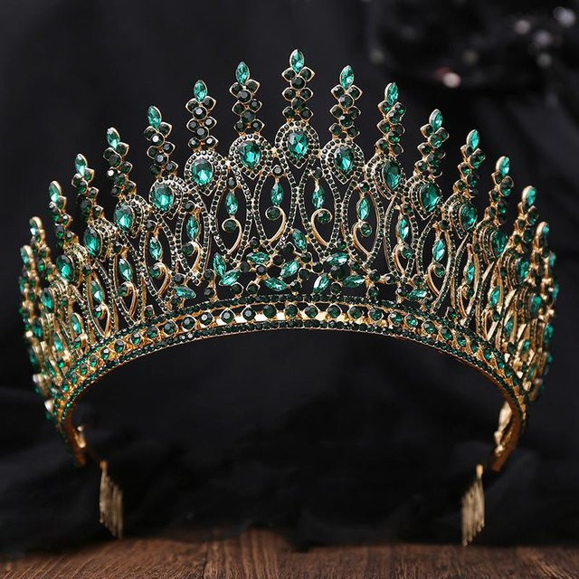 Royal Queen Tiara, Messing, Kristall, Schwarz, Damen - Bild 1