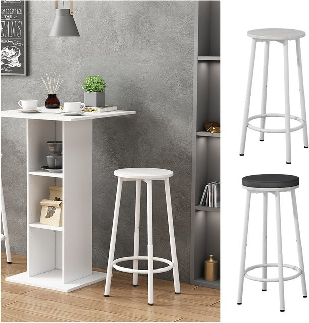 Vicco Barhocker Edmonton Weiß 2er Set Breite: 31,5 cm, Höhe: 64 cm - Bild 1