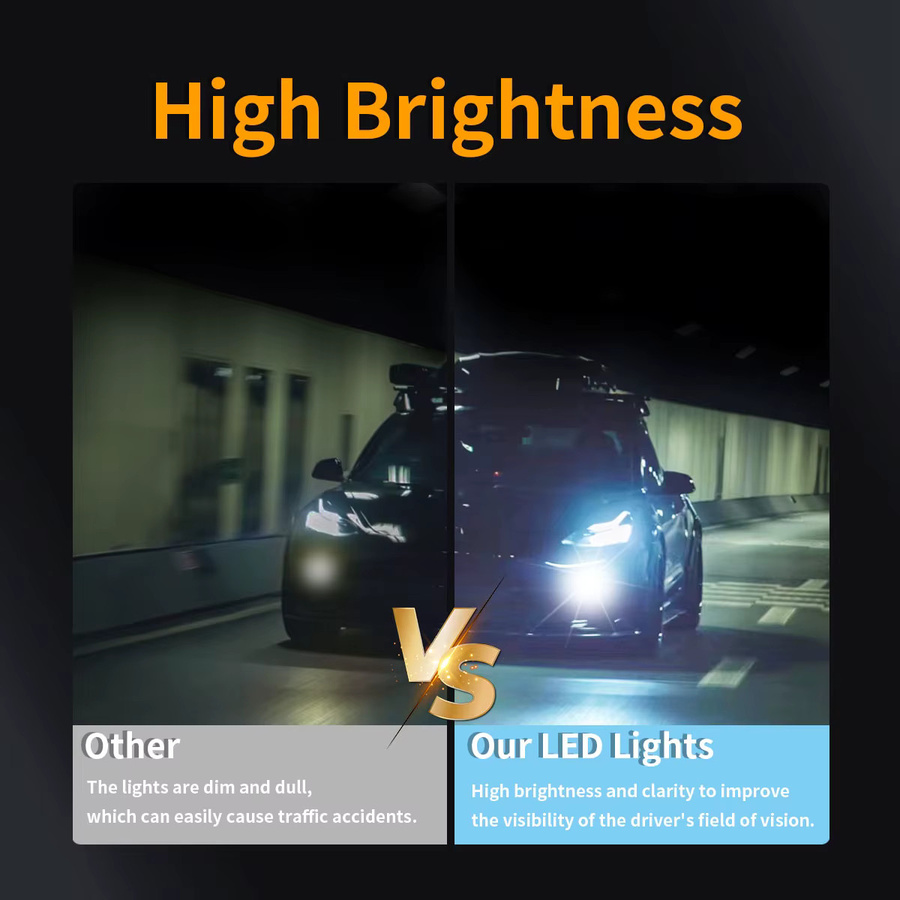 Big Power LED-Linse Nebelscheinwerferlampen mit 60 SMD LEDs, H11 H8 H9 H16EU, 6000K Weiß, 9-48V 12V/24V Plug & Play für dein Auto - Bild 2