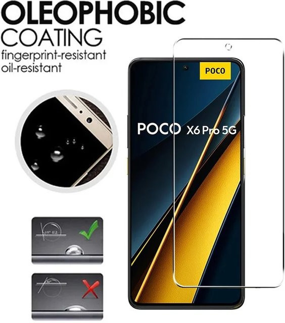 4 Stück Xiaomi Displayschutzfolien aus gehärtetem Glas, transparent, passend für POCO X7 X6 X5 X4 X3 F7 F6 F5 GT Pro sowie M6 M5 M3 Pro 5G C65 C40 - Bild 1