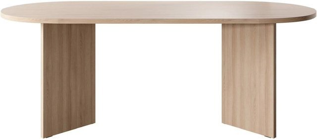 Selsey Esstisch Ovo Oval in Eiche Lindberg, modern und abgerundet, Farbe Beige, B: 204 cm, H: 75 cm, T: 90 cm - Bild 1