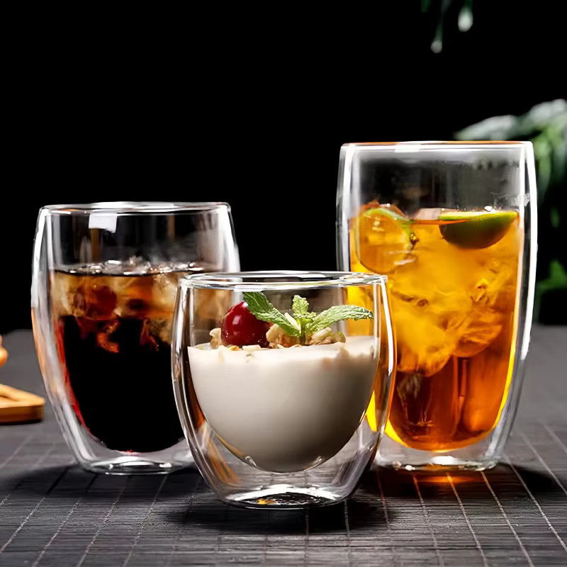 Doppelwandige isolierte Glastasse aus Glas in Transparent, handgefertigtes Trinkglas für Espresso, Tee oder Whisky - Bild 2
