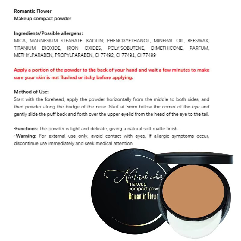 Romantic Flower Foundation Bronzer Puder Set, Dunkle Haut - Bild 3