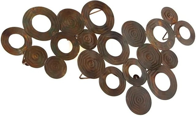 QAZQA Art Deco Wandleuchte Kupfer aus Stahl mit Kreisen und E27 Fassung, dimmbar - Bild 1