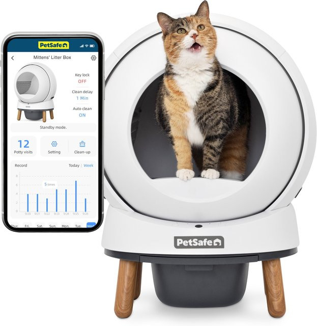 PetSafe ScoopFree SmartSpin Selbstreinigende Katzentoilette in Weiß - Bild 1