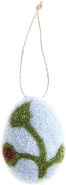 Rico Design Aufhänger Marienkäfer Ei aus Filz in Blau für die Osterzeit - Bild 1