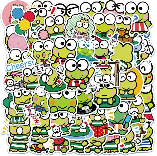 Sanrio Kerokerokeroppi Anime-Aufkleber, 10-teiliges Set, multicolor - Bild 1