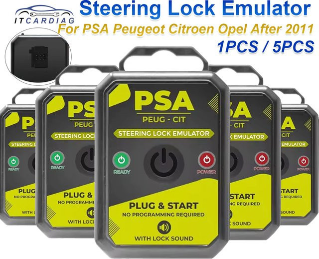 ITCARDIAG Lenkungsschloss-Emulator mit Schloss-Sound für PSA Peugeot Citroen Opel ab 2011, Schwarz, ohne Programmierung, 9815905380/36448900 - Bild 1