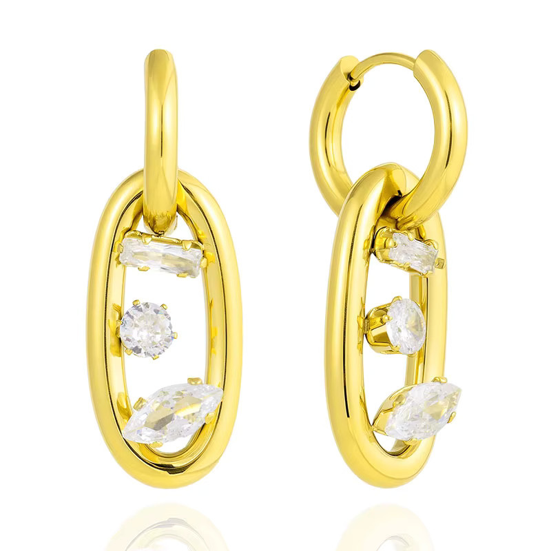 Abestecom Ohrringe, Moissanit, Gold, Unisex - Bild 2