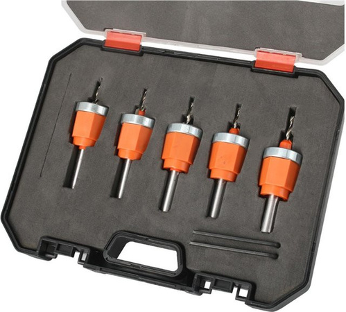 Kkmoon Heavy Duty Senkkopf Bohrer Set mit Hartmetallspitze, 5-teiliges Puncher Bit Set für Metall, Orange