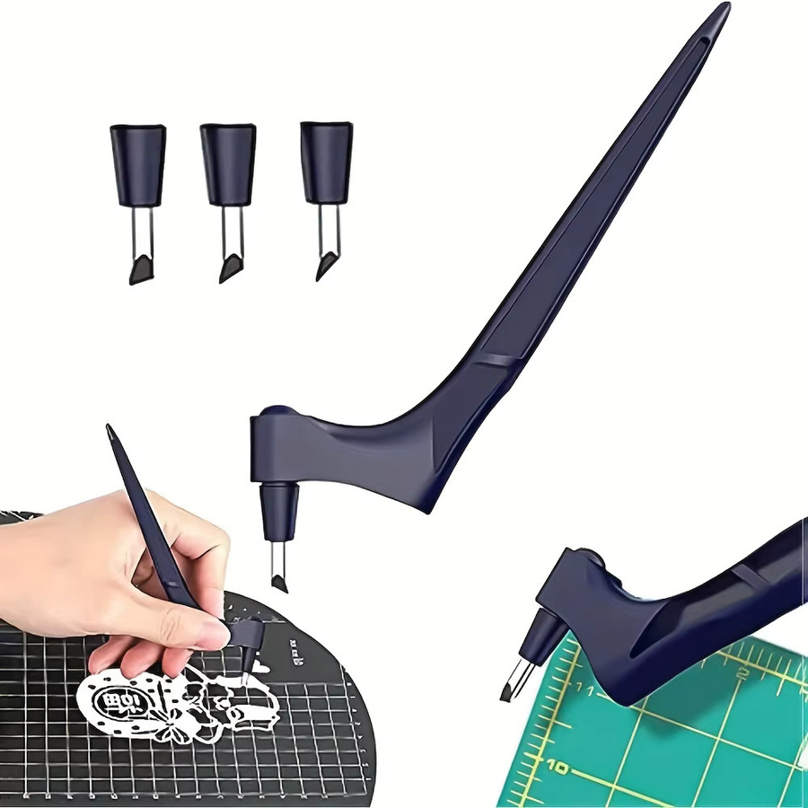 DIY Bastelschneidewerkzeug mit 360 Grad drehbarer Stahlklinge in Schwarz - Bild 5